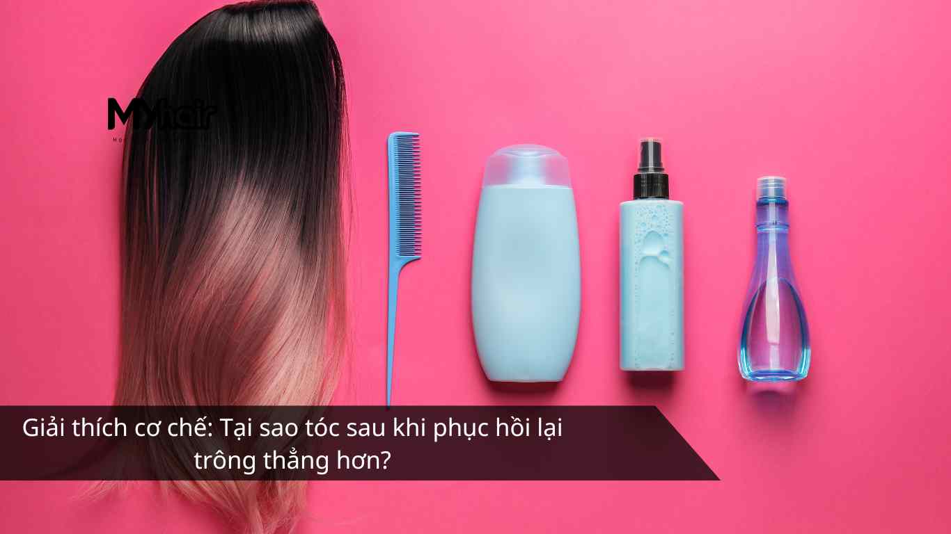 Giải thích cơ chế: Tại sao tóc sau khi phục hồi lại trông thẳng hơn?