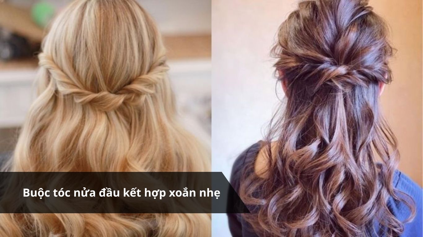 Tóc duỗi nên cột kiểu gì – Buộc tóc nửa đầu kết hợp xoắn nhẹ