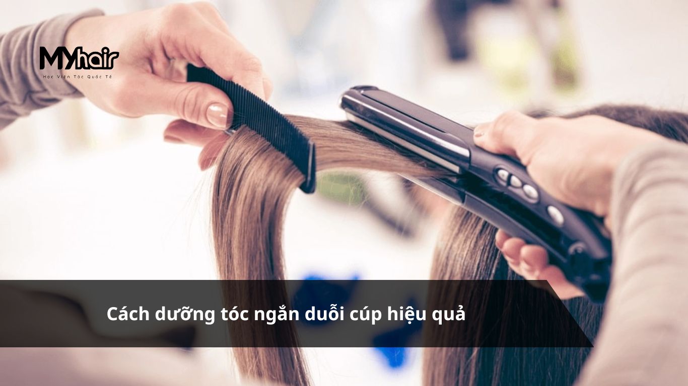 Dưỡng tóc ngắn duỗi cúp – Dùng serum dưỡng tóc