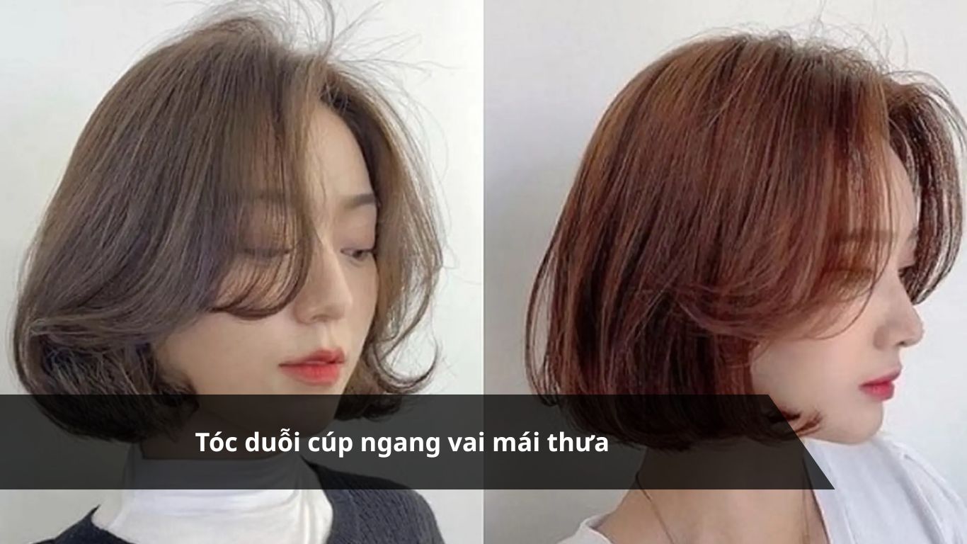 Tóc duỗi cúp ngang vai mái thưa – Kiểu tóc trẻ trung chuẩn Hàn Quốc