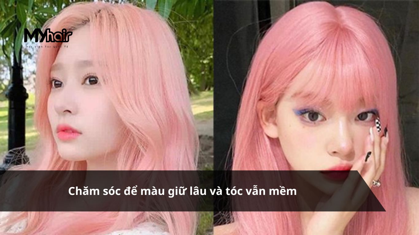 Nhuộm tóc màu hồng pastel – Chăm sóc để màu giữ lâu và tóc vẫn mềm