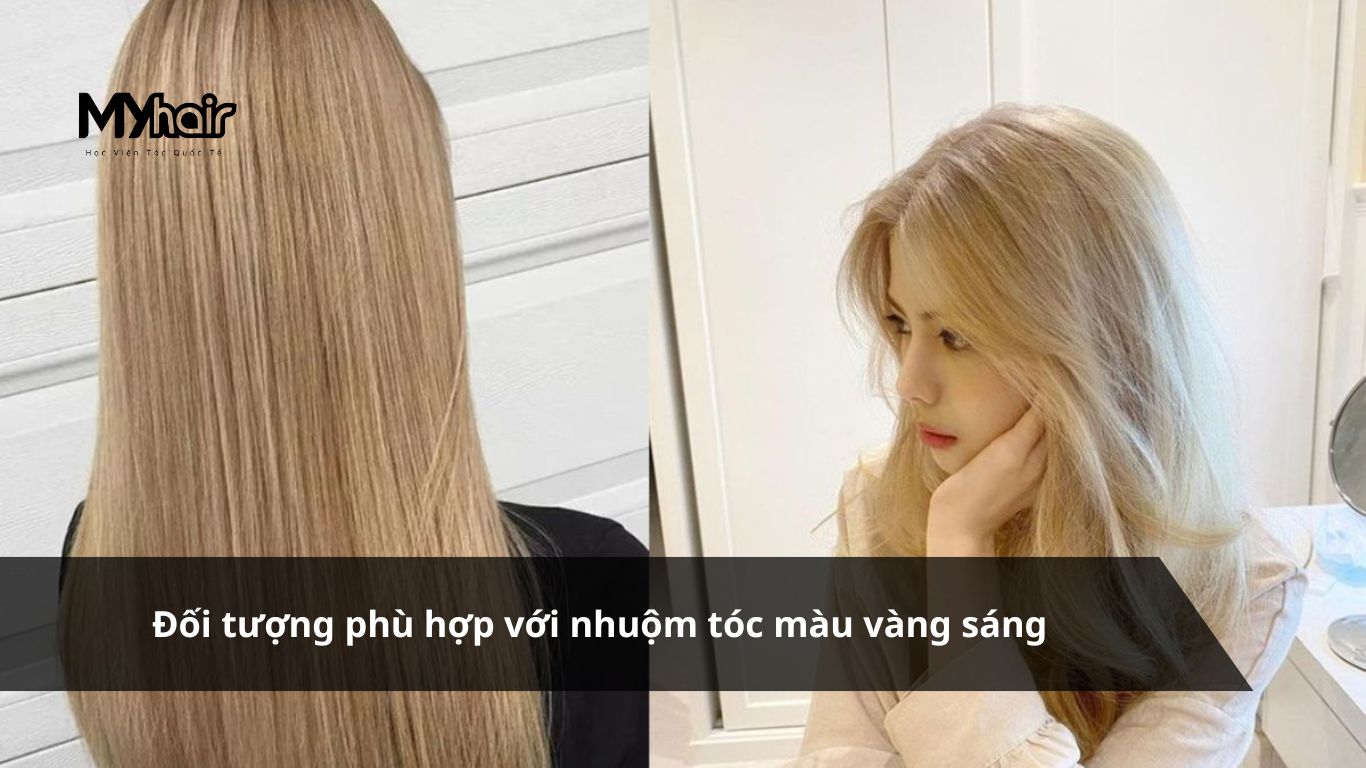 Nhuộm tóc màu vàng sáng – Vàng sáng tự nhiên