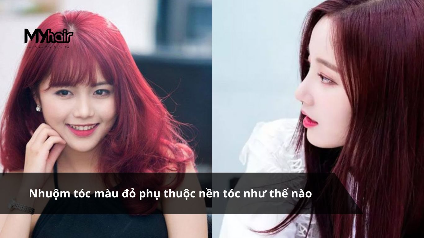 Nhuộm tóc màu đỏ phụ thuộc nền tóc như thế nào