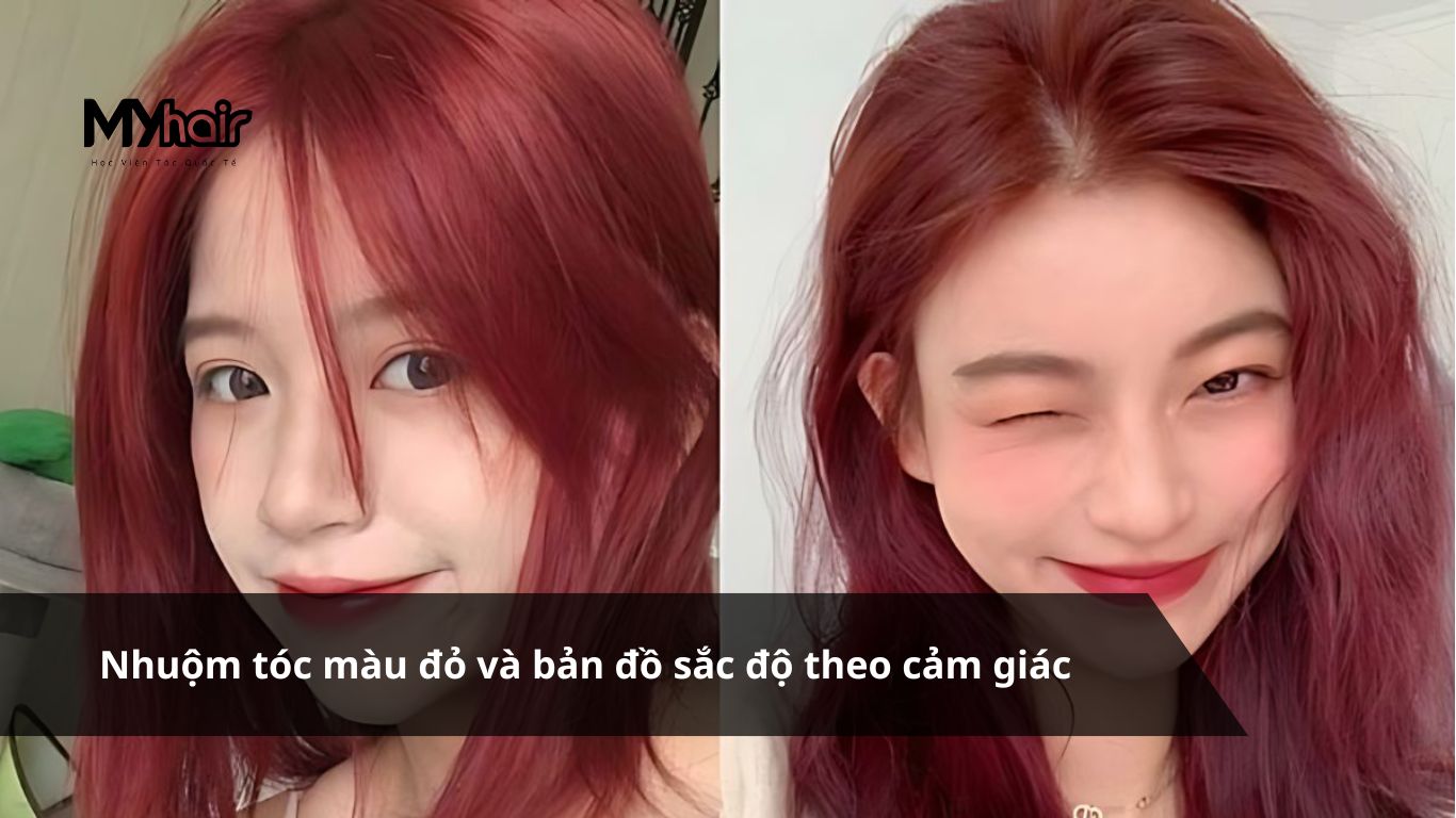 Nhuộm tóc màu đỏ và bản đồ sắc độ theo cảm giác