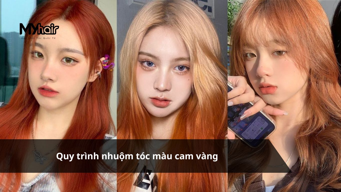 Quy trình nhuộm tóc màu cam vàng