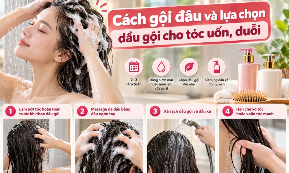 Cách gội đầu và lựa chọn dầu gội cho tóc uốn, duỗi
