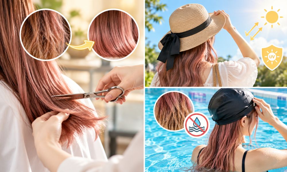 Cách chăm sóc tóc tẩy để hạn chế hư tổn do nhiệt và lực kéo