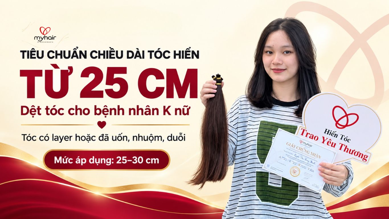 Hiến tóc 25cm